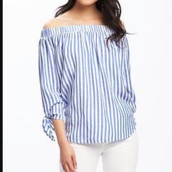 Forever21 Off-The-Shoulder Striped Top - Picture 3 of 5